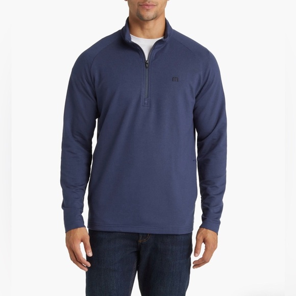 Travis Mathew Other - Travis Mathew Valiant Quarter 1/4 Zip Pullover Sweater Mens Size XL Mood Indigo